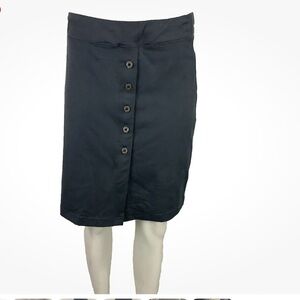 Title Nine Sz L A-Line Button Front Casual Skirt Charcoal Gray Polyester